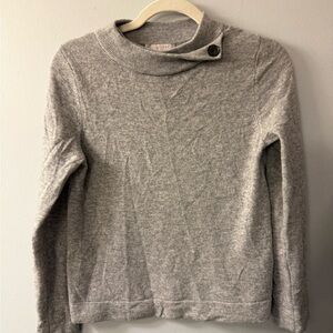 Hobbs London Gray Buttoned Neck Sweater Size Small